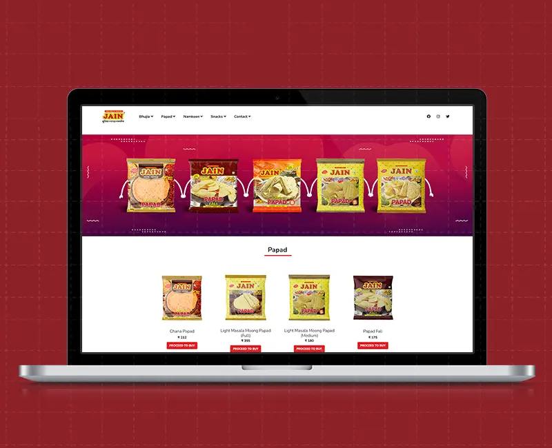 Jain Food Products Website Development