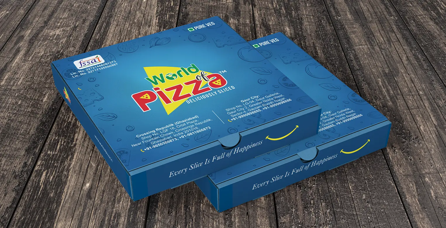 World of Pizza Packaging Design